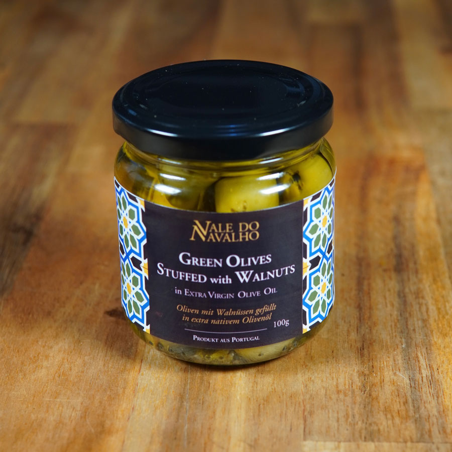 Oliven mit Walnüssen gefüllt in nativem Olivenöl extra - Portugal