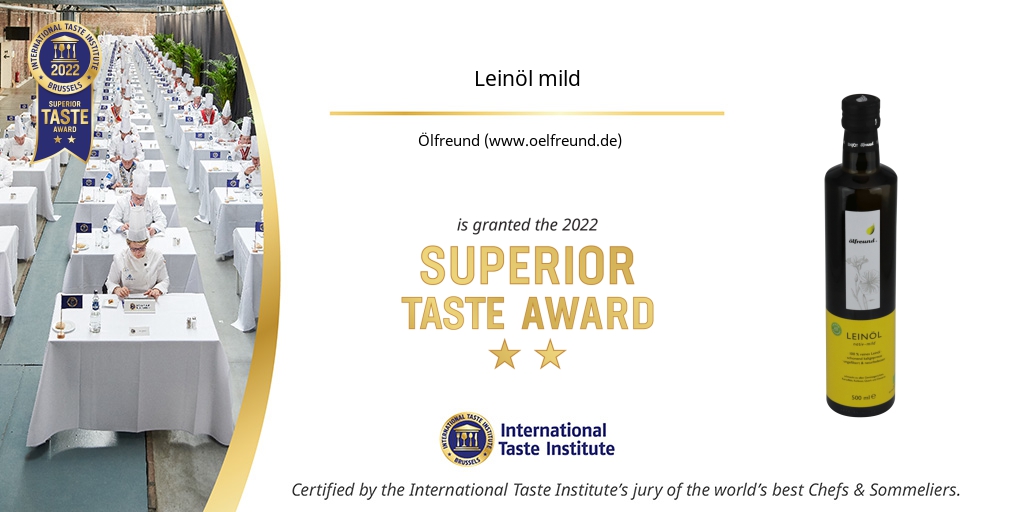 prämiertes Leinöl superior taste Award